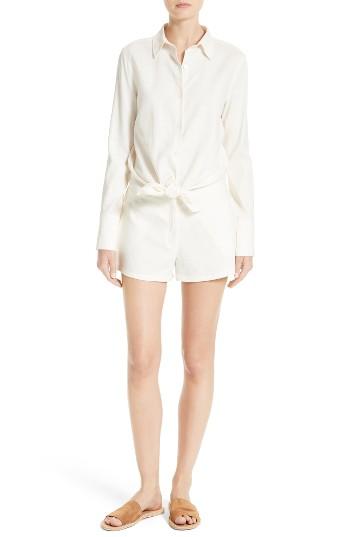 Women's Theory Ranay Linen Blend Romper