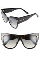 Women's Tom Ford Anoushka 57mm Special Fit Butterfly Sunglasses - Black/ Gradient Grey Lenses