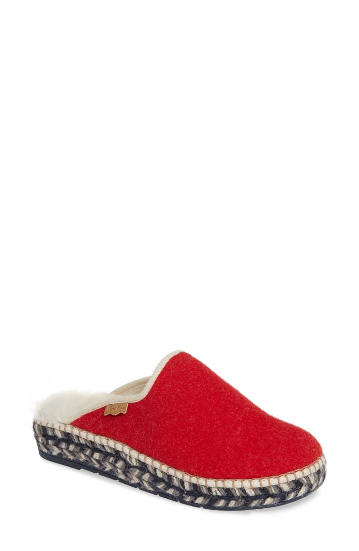 Women's Toni Pons Mysen Faux Fur Lined Espadrille Slipper .5-6us / 36eu - Red