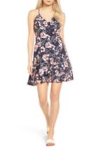 Women's Love, Fire Ruffle Faux Wrap Dress - Blue