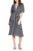 Women's Faithfull The Brand Milan Stripe Midi Dress - Blue