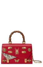 Gucci Small Linea P Painted Insects Leather Top Handle Satchel -