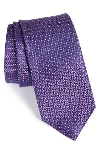 Men's John W. Nordstrom Micro Grid Silk Tie, Size - Purple