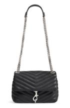 Rebecca Minkoff Edie Quilted Leather Crossbody Bag - Black