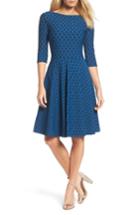 Women's Leota Circle Knit Fit & Flare Dress - Blue