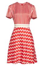Women's Stella Mccartney Zigzag Stripe Silk Dress Us / 36 It - Red