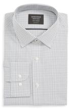 Men's Nordstrom Men's Shop Tech-smart Traditional Fit Check Stretch Dress Shirt .5 - 32/33 - Grey