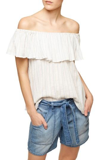 Women's Sanctuary Misha Ruffle Off The Shoulder Top - White