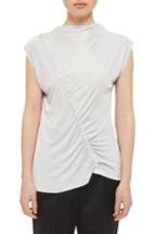 Women's Topshop Boutique Ruched Front Top Us (fits Like 0-2) - Grey