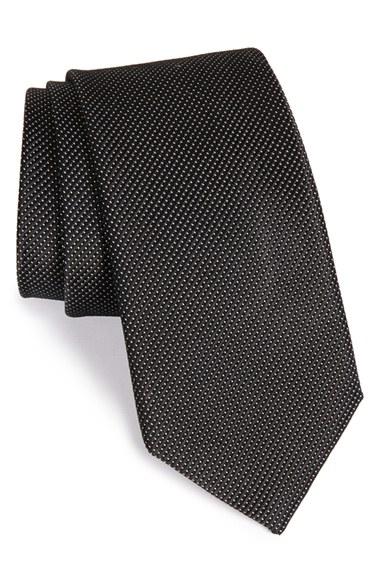 Men's Nordstrom Men's Shop Solid Silk Tie, Size - Black