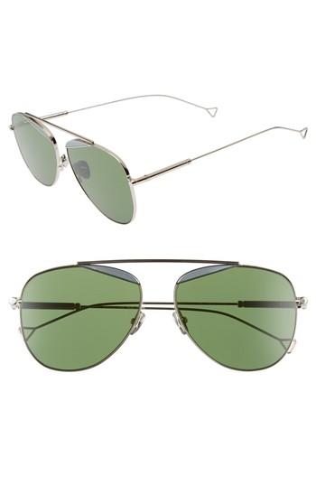 Women's Haze The Durete 58mm Aviator Sunglasses - Bottle Green