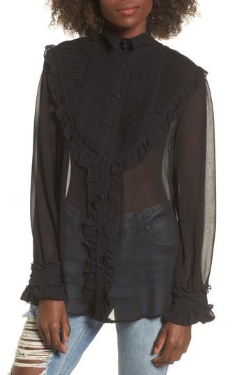 Women's For Love & Lemons Vivi Pintuck Blouse - Black