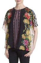 Women's Etro Floral & Maze Print Silk Blouse Us / 40 It - Pink