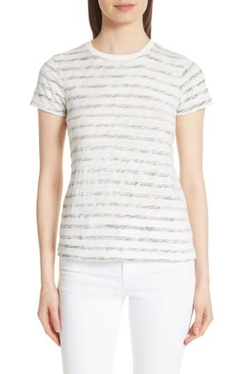 Women's Atm Anthony Thomas Melillo Schoolboy Stripe Crewneck Tee - White
