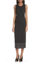 Women's Grey Jason Wu Pinstripe Merino Wool Knit Dress - Black