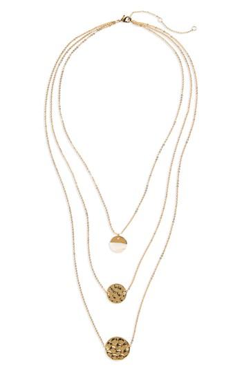 Women's Bp. Three-layer Disc Necklace