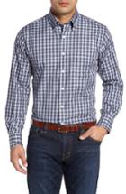 Men's Peter Millar Dusk Plaid Sport Shirt - Blue