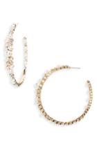 Women's Kitsch Imitation Pearl & Crystal Hoop Earrings