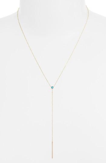 Women's Zoe Chicco Turquoise Bezel Y-necklace (nordstrom Exclusive)