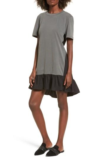 Women's Bp. Mixed Media T-shirt Dress, Size - Black