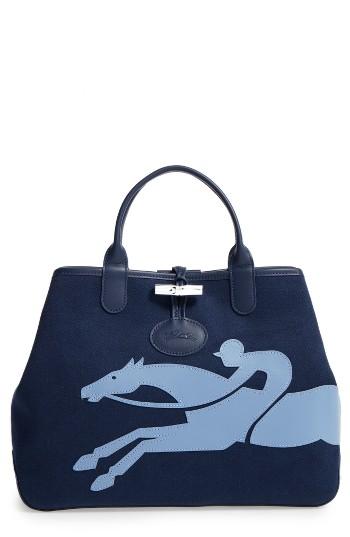 Longchamp Roseau Medium Fleuri Reversible Canvas Tote -