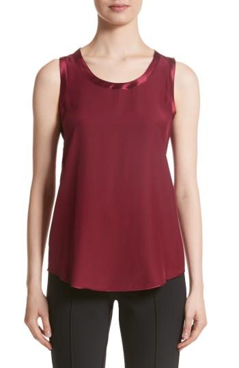 Women's Lafayette 148 New York Perla Reversible Silk Blouse - Red