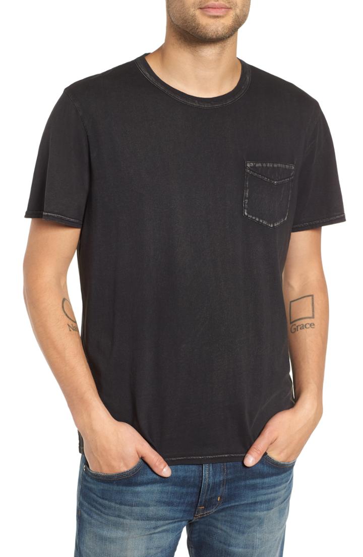Men's Treasure & Bond Washed Pocket T-shirt, Size - Black
