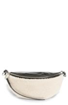 Rebecca Minkoff Genuine Shearling Belt Bag - Ivory