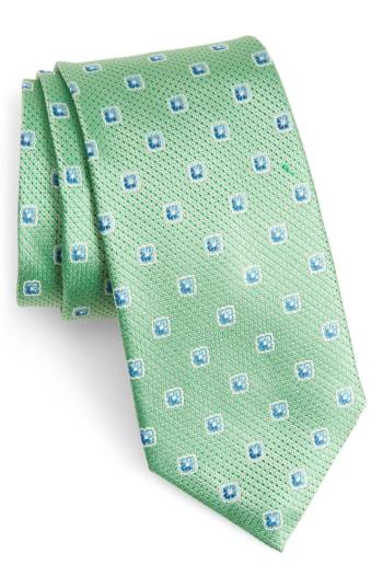 Men's Nordstrom Men's Shop Leary Medallion Silk Tie, Size - Green