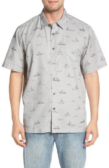 Men's Quiksilver Waterman Collection Channel Cruising Classic Fit Sport Shirt, Size - Grey