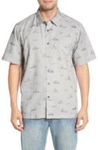 Men's Quiksilver Waterman Collection Channel Cruising Classic Fit Sport Shirt, Size - Grey