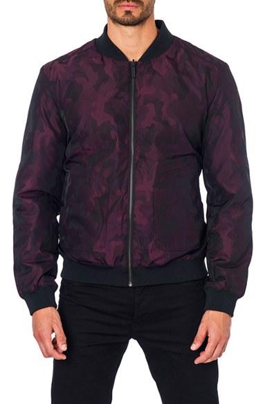 Men's Jared Lang New York Reversible Bomber Jacket - Burgundy