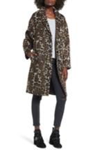Women's Vigoss Oversize Leopard Print Topcoat - Brown