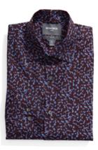 Men's Bonobos Slim Fit Cheetah Print Dress Shirt - 33 - Red
