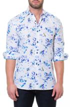 Men's Maceoo Luxor Peacock Splatter Slim Fit Sport Shirt (xxl) - White