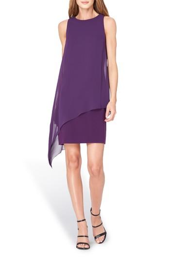 Women's Tahari Chiffon Overlay Shift Dress
