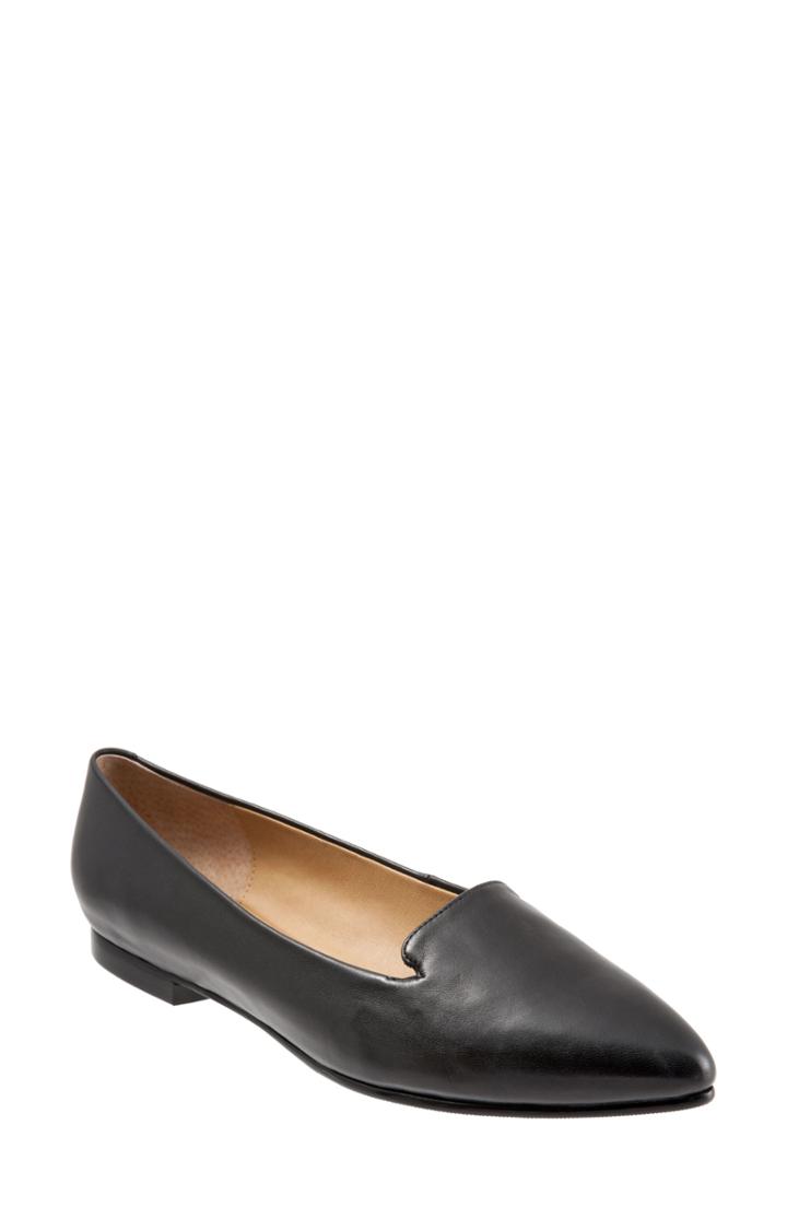 Women's Trotters Harlowe Pointy Toe Loafer .5 W - Black