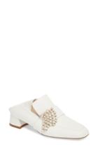 Women's Stuart Weitzman Irises Embellished Loafer Pump .5 M - White