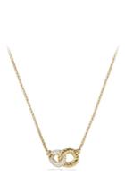 Women's David Yurman 'belmont' Double Link Necklace With Diamonds In 18k Gold