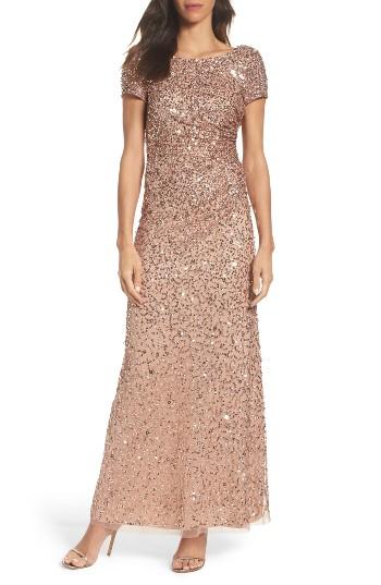 Women's Adrianna Papell Sequin Cowl Back Gown