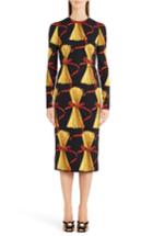 Women's Dolce & Gabbana Pasta Print Stretch Silk Dress