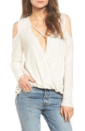Women's Michelle By Comune Anchor Cold Shoulder Surplice Tee - Ivory