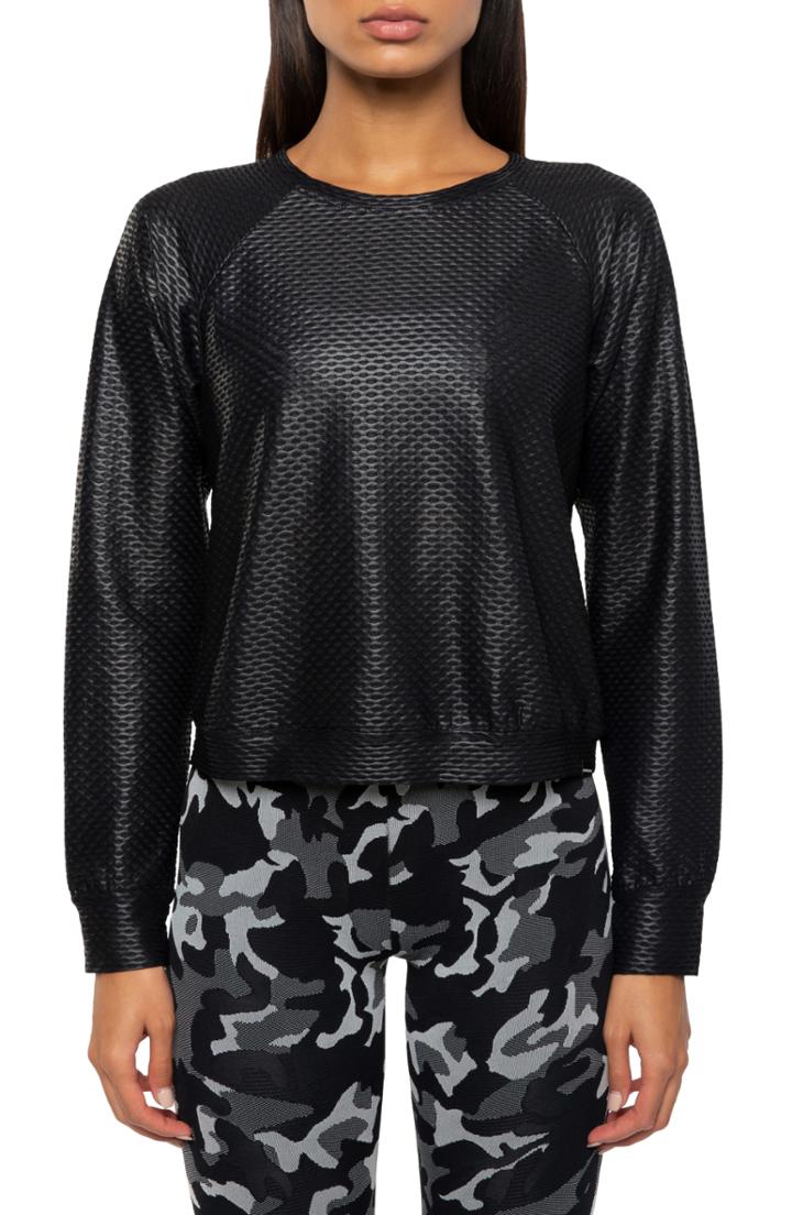 Women's Koral Sofia Shiny Netz Pullover - Black