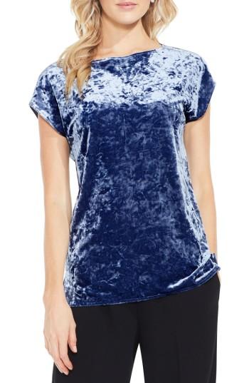 Women's Vince Camuto Crushed Velvet Knit Tee - Blue