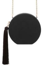 Natasha Couture Round Tassel Clutch - Black