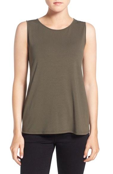 Women's Eileen Fisher Lightweight Jersey Round Neck Tank