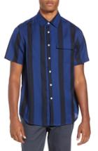 Men's Saturdays Nico Broad Stripe Woven Shirt - Black
