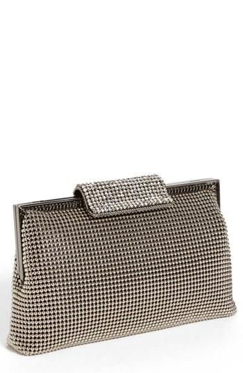 Whiting & Davis Crystal Frame Clutch - Metallic