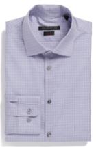 Men's John Varvatos Star Usa Slim Fit Check Stretch Dress Shirt .5r - Purple