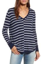 Women's Caslon High-low V-neck Sweater - Blue